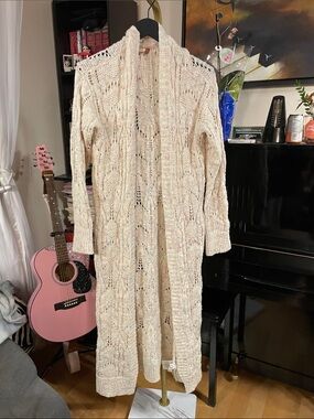 Anthropologie Pilcro Pointelle Duster Cardigan